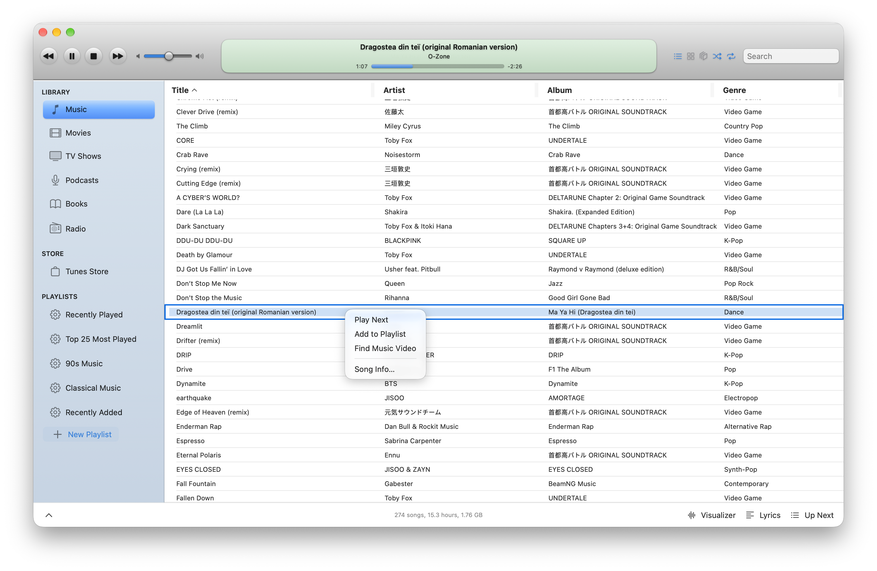 Song List View